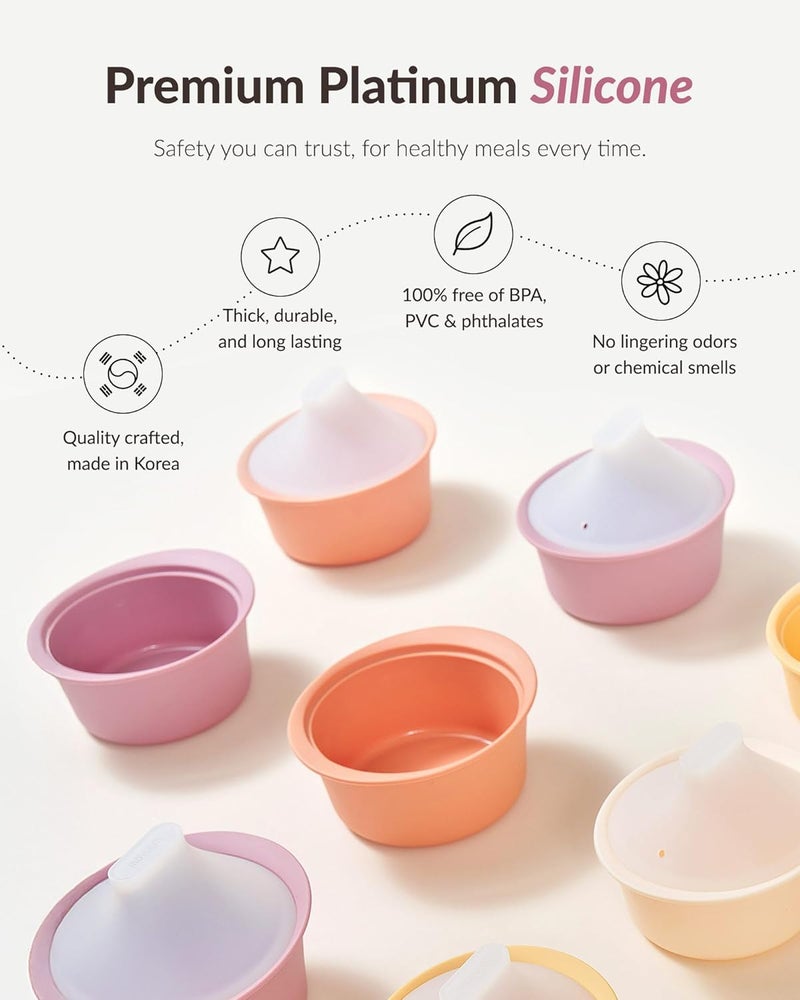 Moyuum Premium Silicone Baby Food Steamer - Mustard, 550ml, Microwave Safe Cooking Pot - Image 2